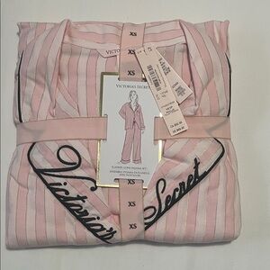 Victoria's Secret Pink and Gold Striped Pajama Set
